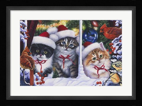 Framed Cats In Window Print
