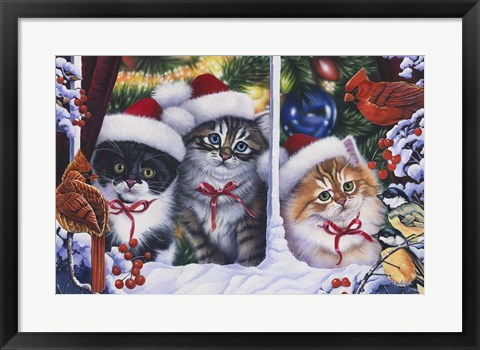 Framed Cats In Window Print