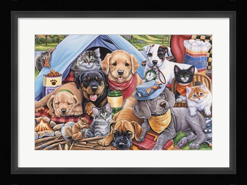 Framed Camping Buddies Print