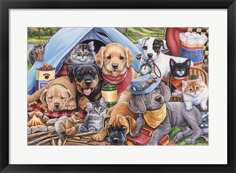 Framed Camping Buddies Print