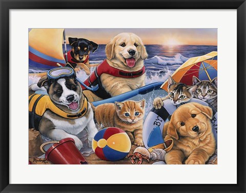 Framed Beach Buddies Print