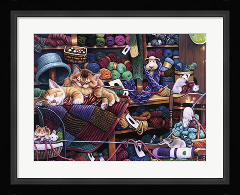 Framed While Kittens Are Away Mice Will Play Print
