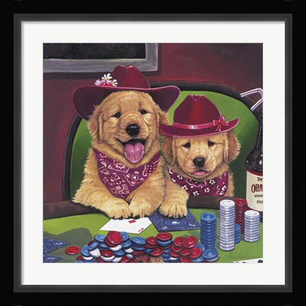 Framed Poker Dogs Print