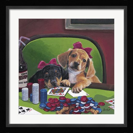 Framed Poker Dogs 3 Print
