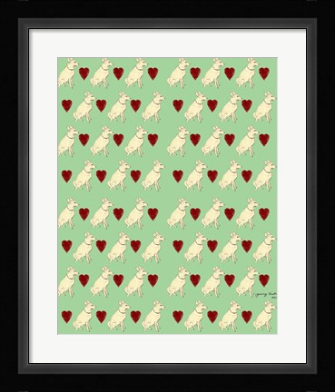 Framed Dog Pattern 2 Print