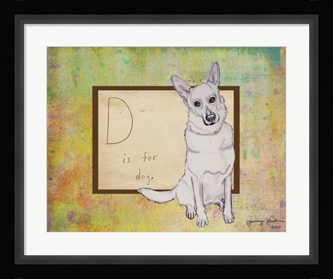 Framed D is For Dog Print