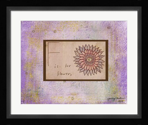 Framed F is For Flower Print