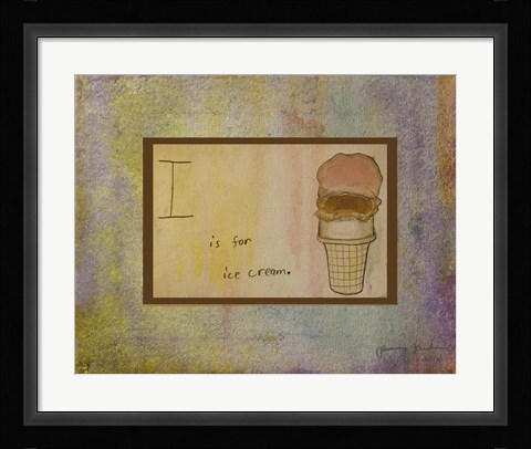Framed I is For Ice Cream Print