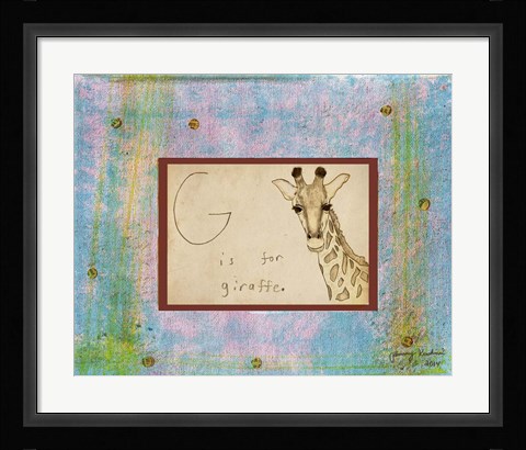 Framed G is For Giraffe Print