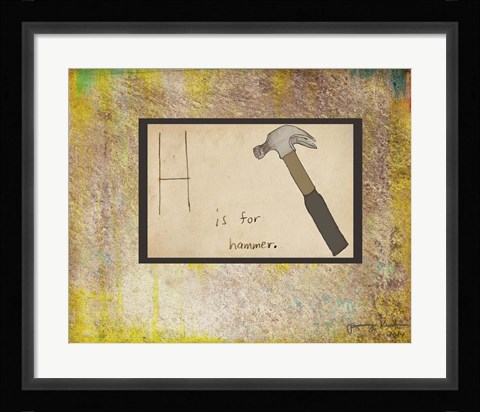 Framed H is For Hammer Print