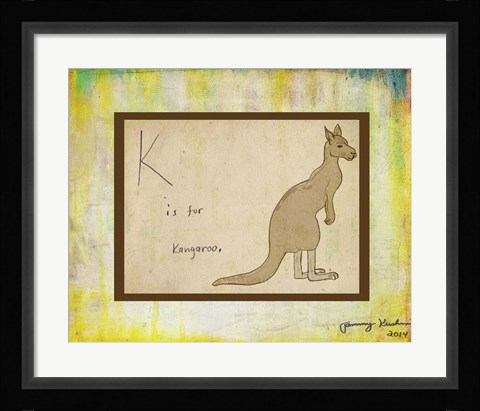 Framed K is For Kangaroo Print