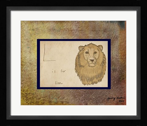 Framed L is For Lion Print