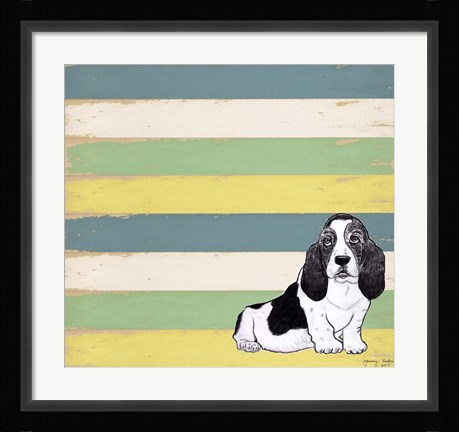 Framed Basset Hound 2 Print