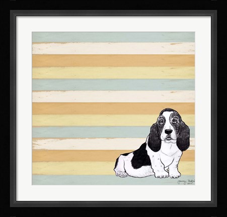 Framed Basset Hound 1 Print