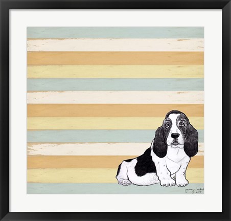 Framed Basset Hound 1 Print