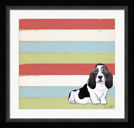 Framed Basset Hound 3 Print