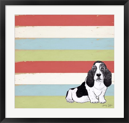 Framed Basset Hound 3 Print