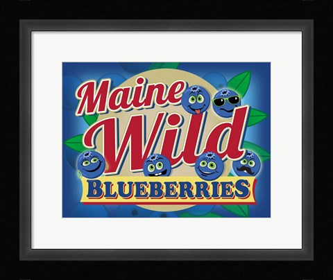 Framed Maine Wild Blueberries Print