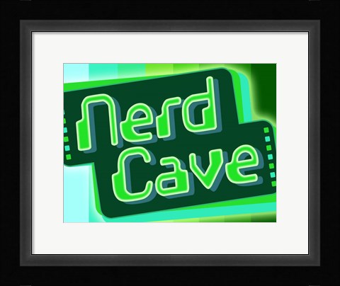 Framed Nerd Cave 8 Bit Print