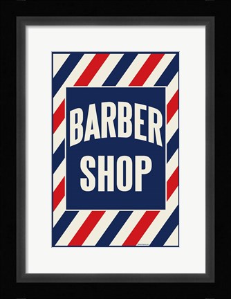 Framed Barber Shop Stripes Print