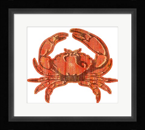 Framed Crab Wood Cut Out Print