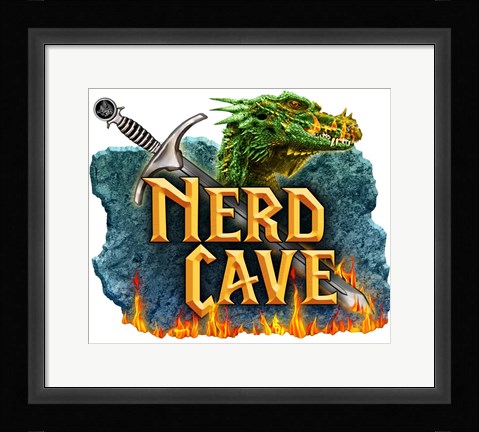 Framed Nerd Cave Dragon Print