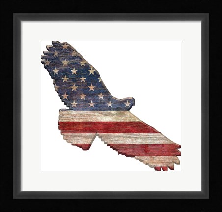Framed American Flag Eagle Cut Out Flat Print