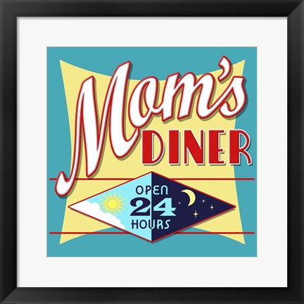 Framed Mom's Diner Print