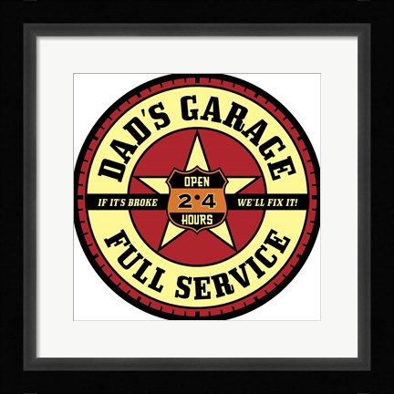 Framed Dad's Garage Print