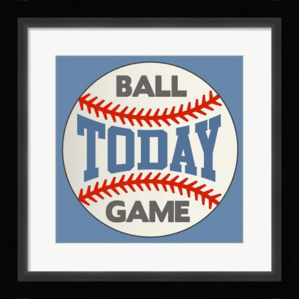 Framed Ball Game Today Square Print