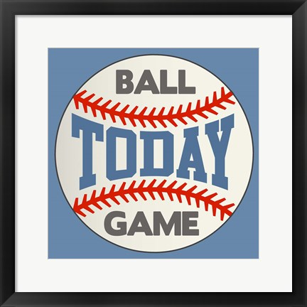Framed Ball Game Today Square Print