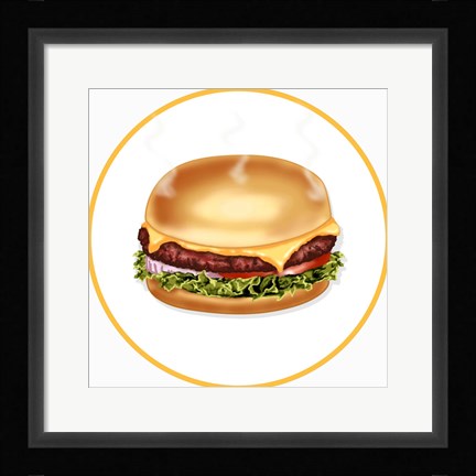 Framed Burger Round Print