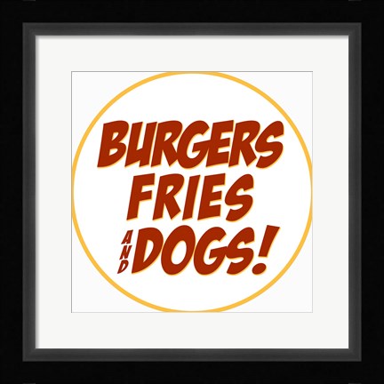 Framed Burgers Fries Dogs Print