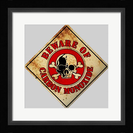 Framed Beware Carbon Monoxide Print