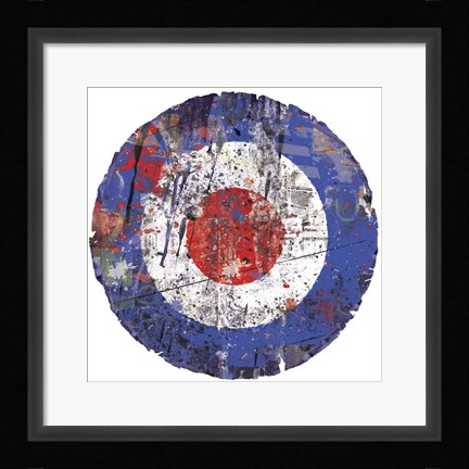 Framed Mod Bullseye Distressed Print