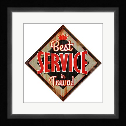 Framed Best Service Diamond Print