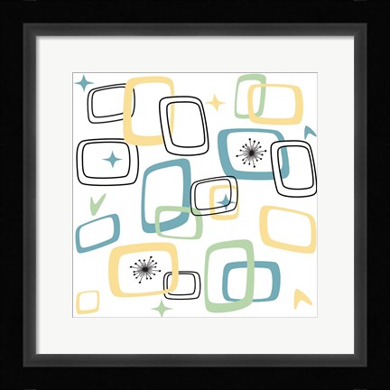 Framed Retro Squares 1 Print