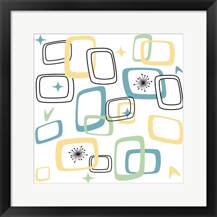 Framed Retro Squares 1 Print