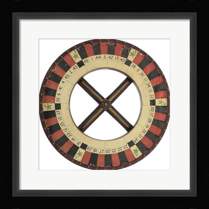 Framed Gambling Wheel - Red Black 1 Print