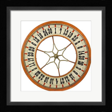 Framed Gambling Wheel - Wood Print