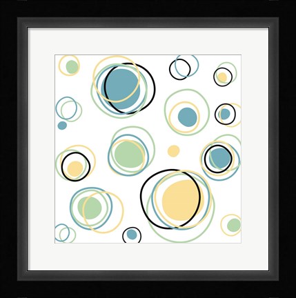 Framed Retro Circle 1 Print