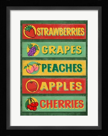 Framed Farm Stand Board - Fruit Print