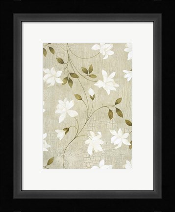 Framed White Flowers 2 Print