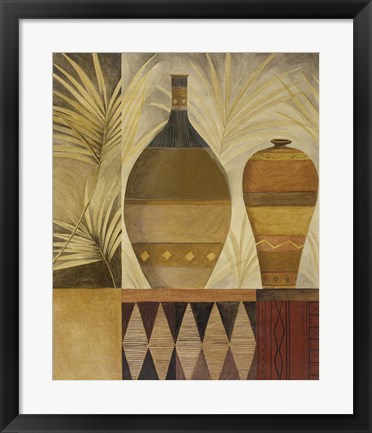 Framed African Vases I Print