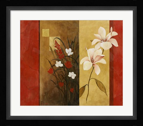 Framed Asian Floral II Print