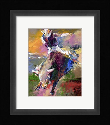 Framed Bull Rider Print