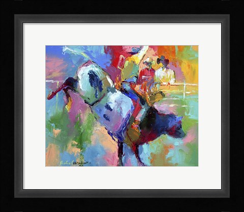 Framed Bull Riding Print