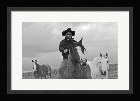 Framed My Cowboy Rides Bareback Print