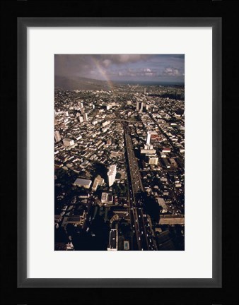 Framed Honolulu Rainbow Print