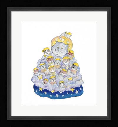 Framed Angel Cats Print